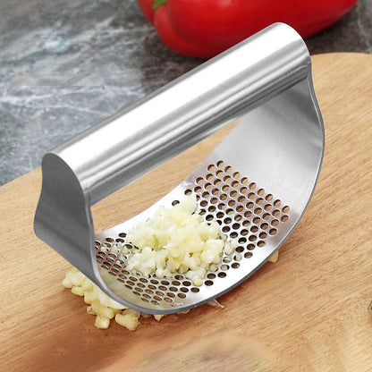 Stainless Steel Garlic Press Manual Mincer Chopping Tools Curve Fruit Vegetable Cooking Kitchen Gadgets