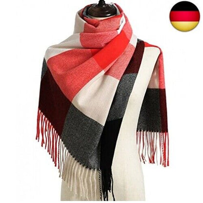 HYUET Winter Pashmina Schal Schal Damen Plaid Elegant Lange Weiche Warme