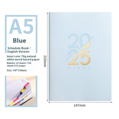 2025 Soft Leather A5 Daily Plan Schedule Book