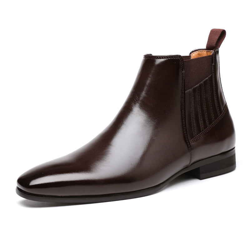 Men's Pointed Toe Simple High-top Martin Boots