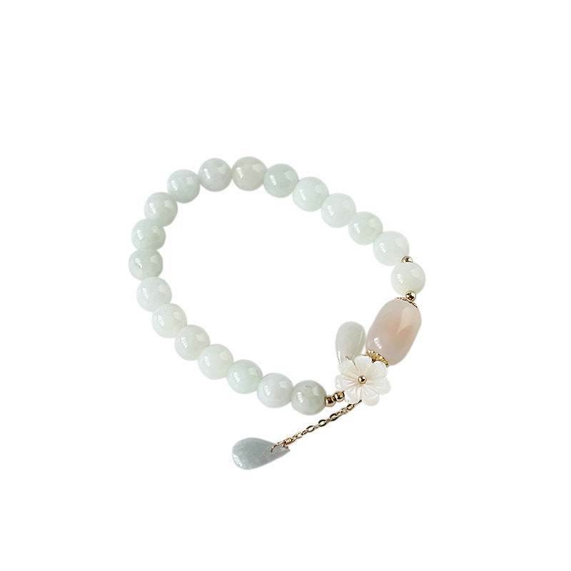 Shell flower jade water drop bracelet