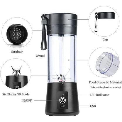 Cordless Black Battery-Operated Blender