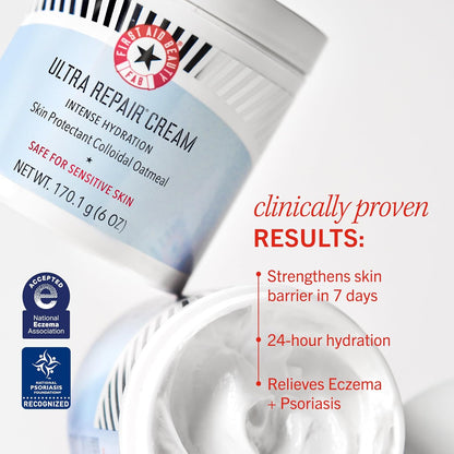 Ultra Repair Cream Intensive Hydration Daily Moisturiser for Face + Body – Strengthens Skin Barrier + Instantly Relieves Dry, Distressed Skin – 170.1 G + Bonus 28.3 G Travel Size