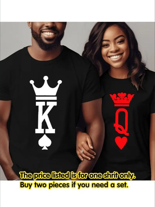 Love Valentine'S Day T-Shirt,   Couple T-Shirt, Couple Christmas, Fashion Casual T-Shirt, Short-Sleeved T-Shirt