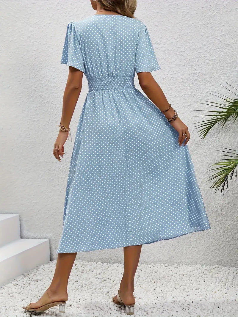 Women's Small Floral Print Short Sleeve Dress