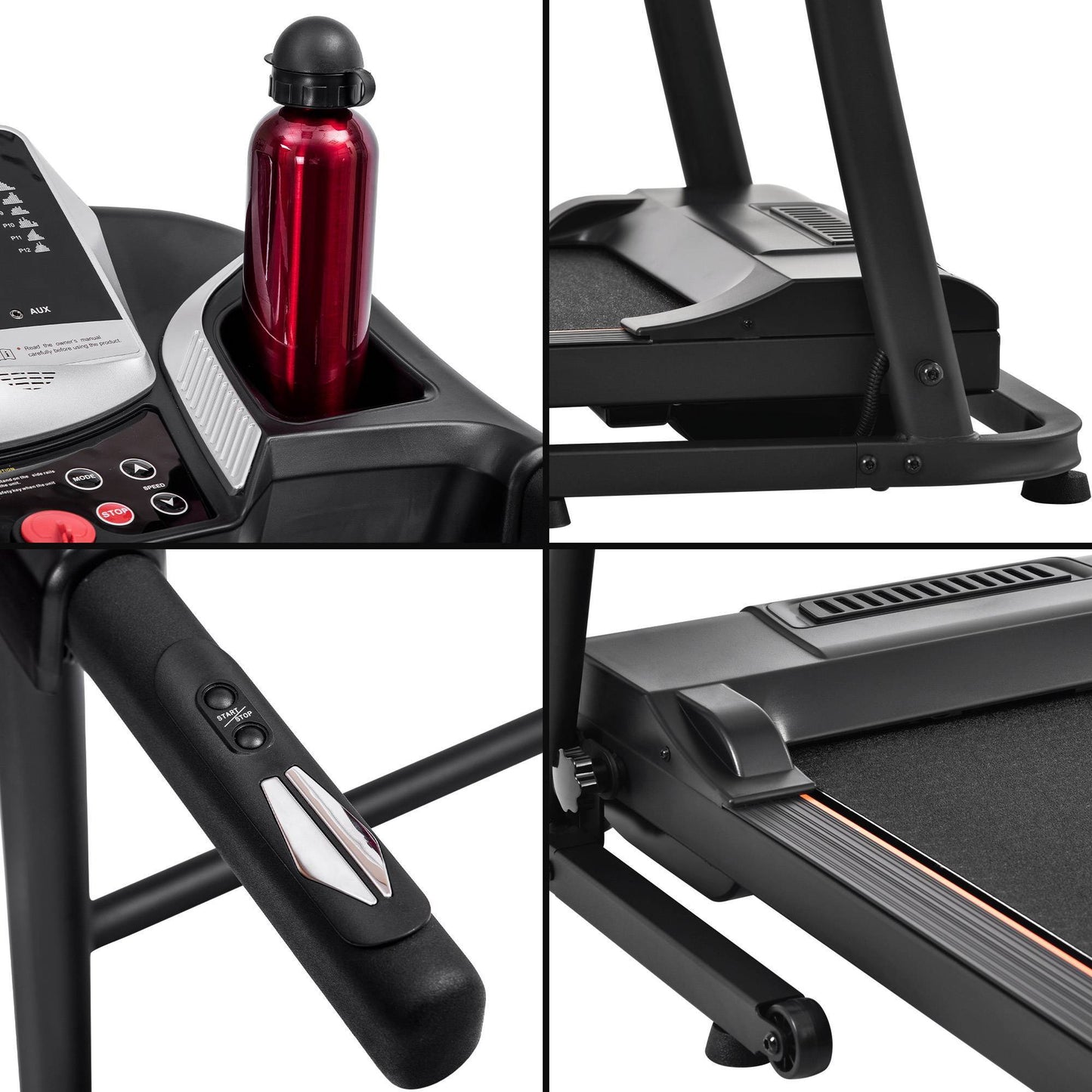 Folding Treadmill Electric Running Machine Walking Jogging Machine With 3 Level