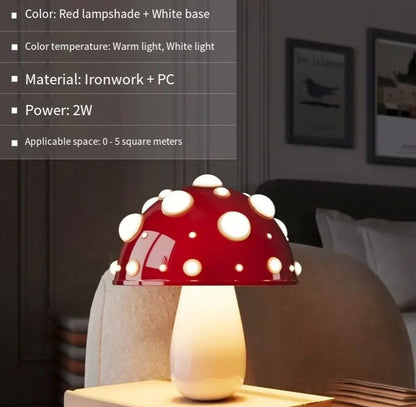 Mushroom Decorative Desk Lamp Bedroom Headboard Dimming Atmosphere Student Dormitory Desktop Night Light
