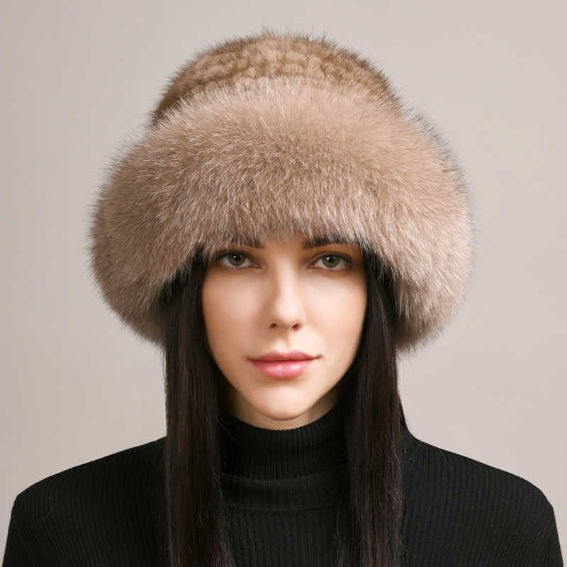 Mink Hair Hat Lady Braided Fur Winter Winter