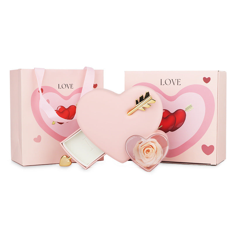 Plastic Double Love Heart-shaped Jewelry Box