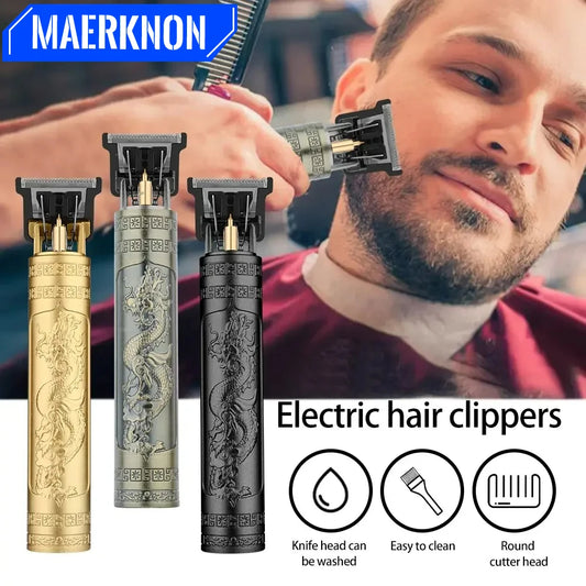 Vintage T9 Electric Hair Cutting Machine Hair Clipper Professional Men Shaver Rechargeable Barber Trimmer for Men Dragon Buddha