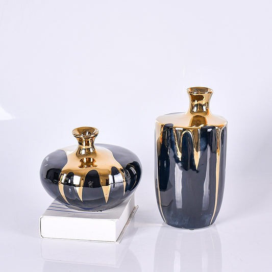Creative Ceramic Vase for Modern Living Room, Dry Flower Arrangement, Decorative Piece for TV Cabinet, Dining Table, and Entrance Hall