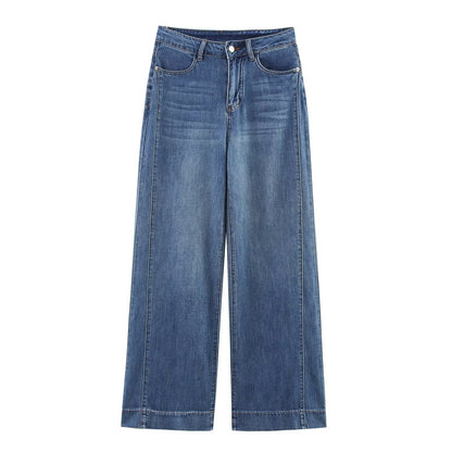 Casual Loose Vintage Commuter Denim Pants withStyle Design Sense