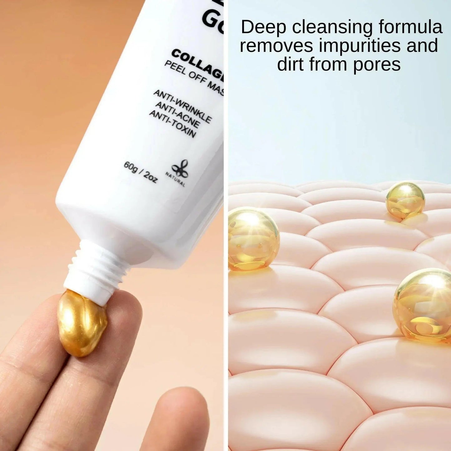 Ammuri 24K Gold Peel-Off Face Mask – Deep Cleansing & Brightening Pore Minimiser (60ml)