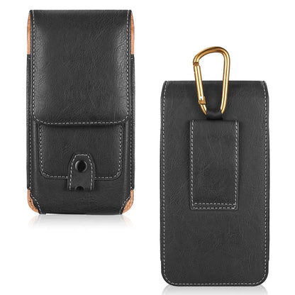 Universal Pouch Leather Phone Case For iPhone XS 11 Pro Max 6 7 8 Plus Waist Bag Magnetic Belt Clip Holster Cover for Redmi Note