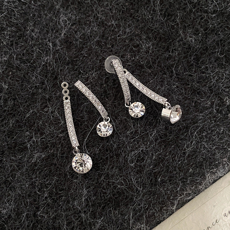 Special-interest Design Geometric Micro Zircon-encrusted Stud Earrings French Entry Lux