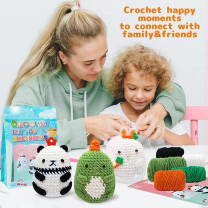 Three Pieces Crochet Small Animal Doll Woven Material Kit