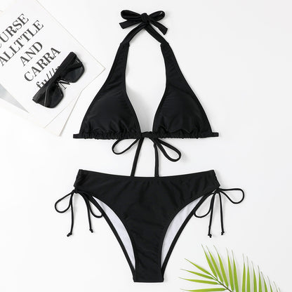 Sexy Bikini Swimsuit Strap Solid Color