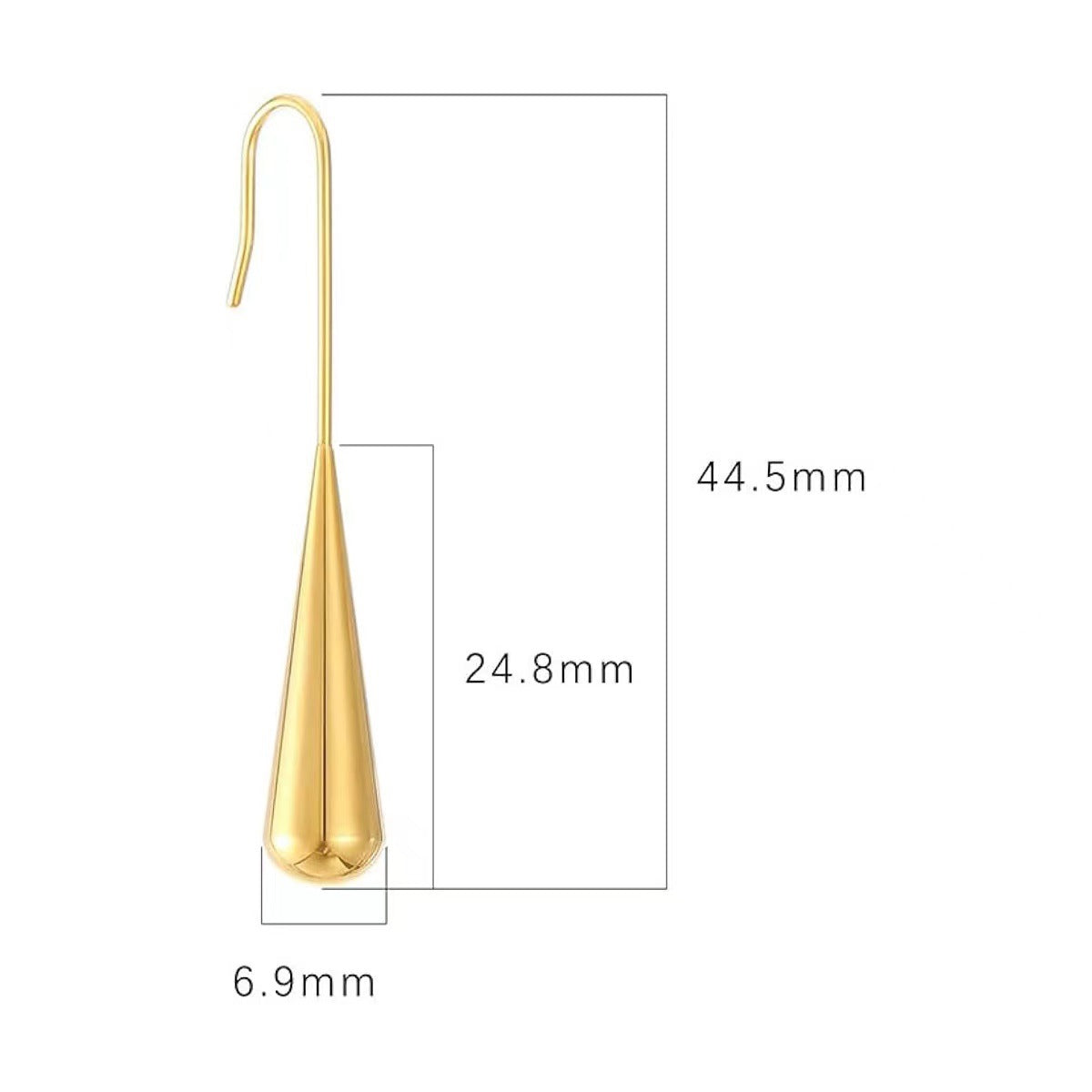 New French Retro Gold Temperament Water Drop Ear Hanging Earrings