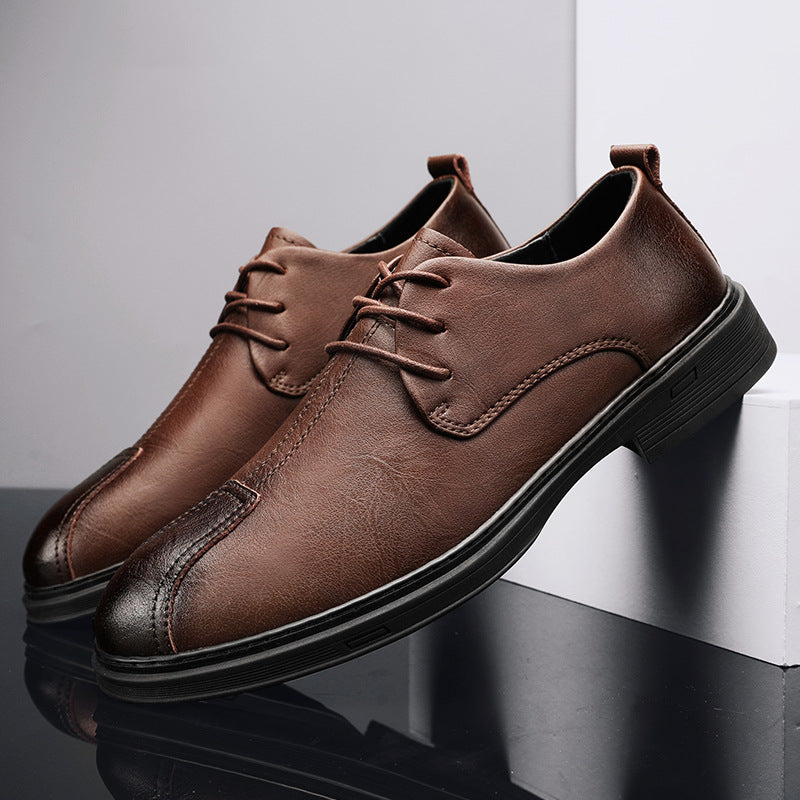 Plus Size Men's Casual Shoes Genuine Leather Lace-up Soft Bottom