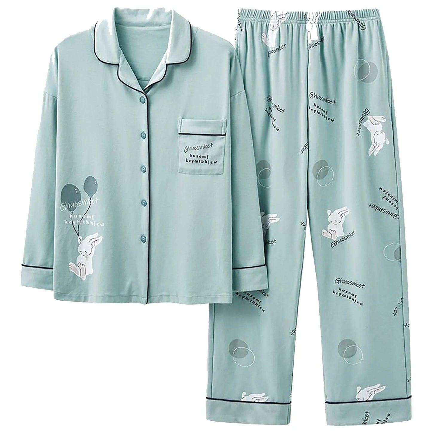 Cotton Pajamas Female Spring Autumn Large Size Long Sleeve Wearing Korean Version Cute Cotton Home Suit Pajamas For Women Set