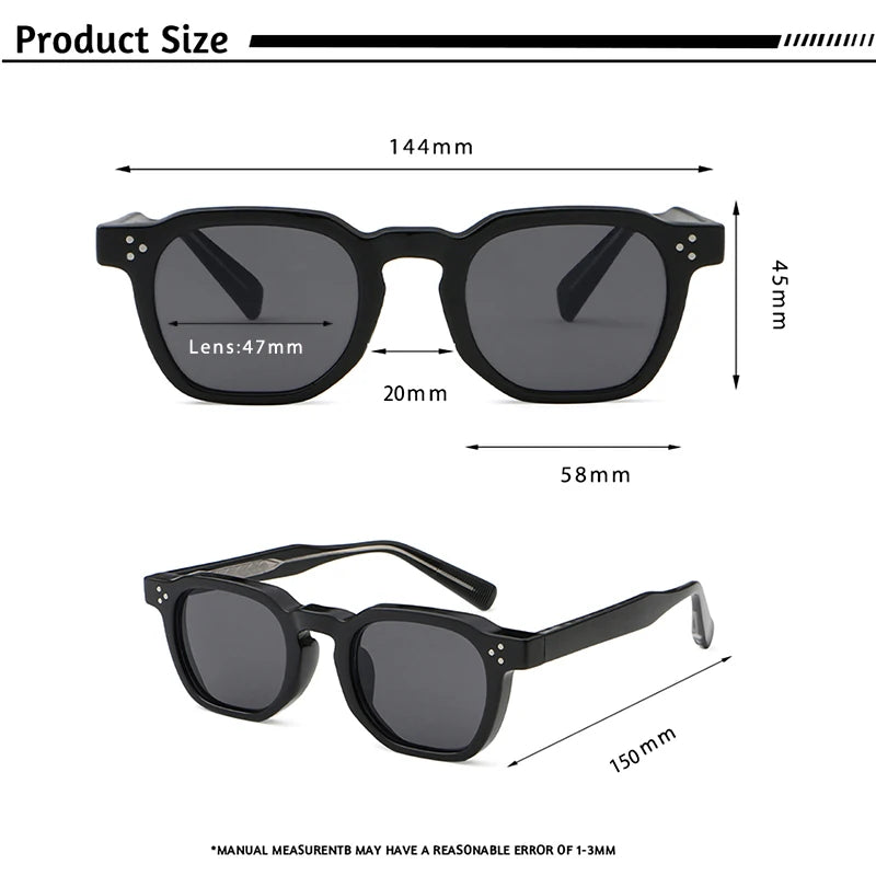 CATERSIDE New Square Punk Sunglasses Men Retro Personalized Design Sun Glasses Women Fashion Party Business Festival Gift UV400