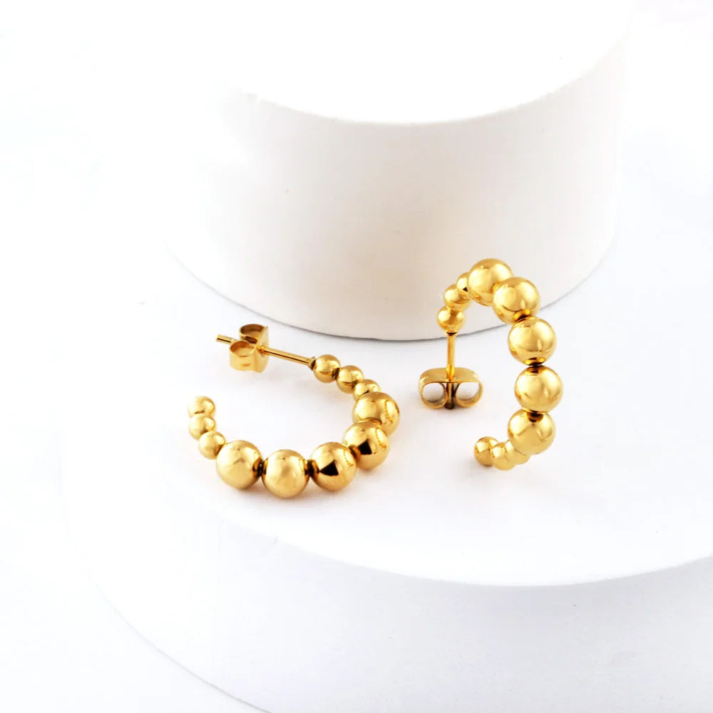 LUXUKISSKIDS Gold Color Luxury Hoop Earrings Aesthetic Hyperbole Big Round Statements Earrings Modern Fashion Korea Jewelry Gift