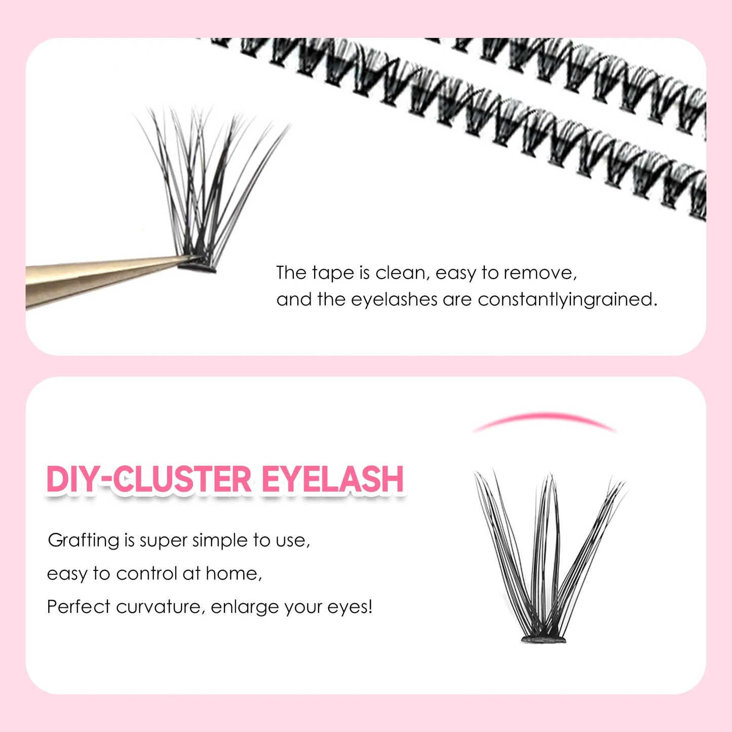 DIY Lashes Extension Kit Eyelashes 200 PCS Clusters Lash Bond and Seal Makeup Tools for Gluing Lashes Gluing Glue Accessories