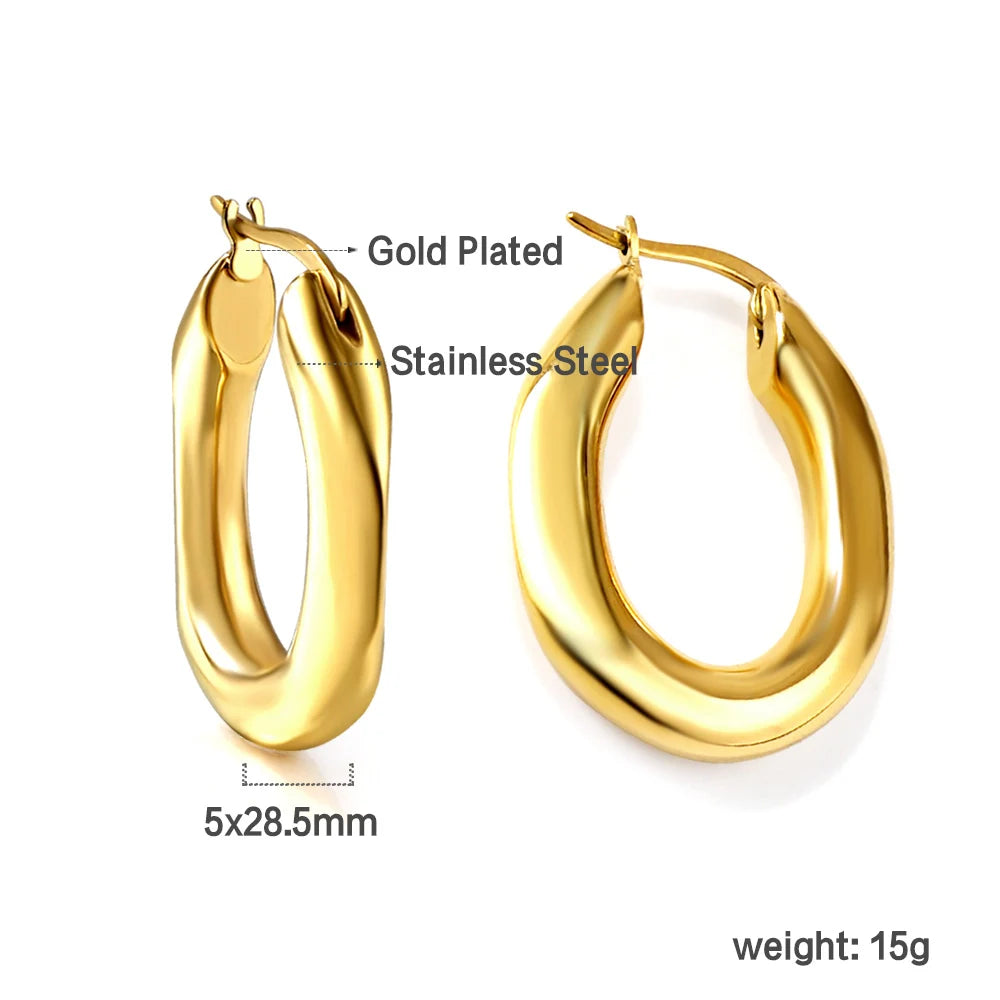 LUXUKISSKIDS Gold Color Luxury Hoop Earrings Aesthetic Hyperbole Big Round Statements Earrings Modern Fashion Korea Jewelry Gift