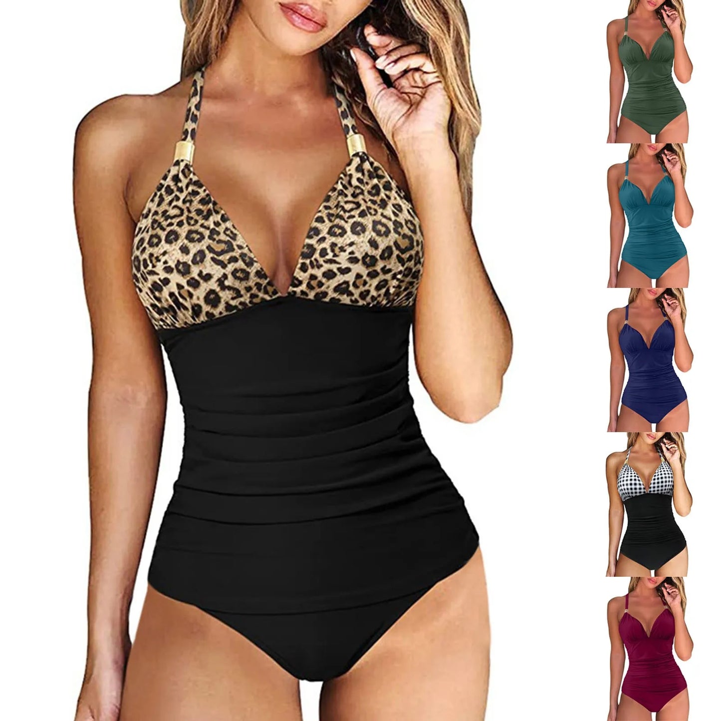 Bathing Suits For Girls Women'S Onepiece Swimsuits Tummy High Waisted Bathing Suit Wrap Tie Back Monokini Maillot De Bain Femme