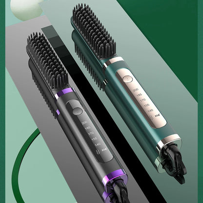 Dropshipping Electric Hair Straightener Hot Comb Brush Negative Ion Heating Hair Straightening Curler Brush