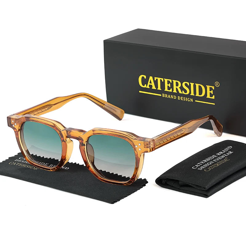 CATERSIDE New Square Punk Sunglasses Men Retro Personalized Design Sun Glasses Women Fashion Party Business Festival Gift UV400