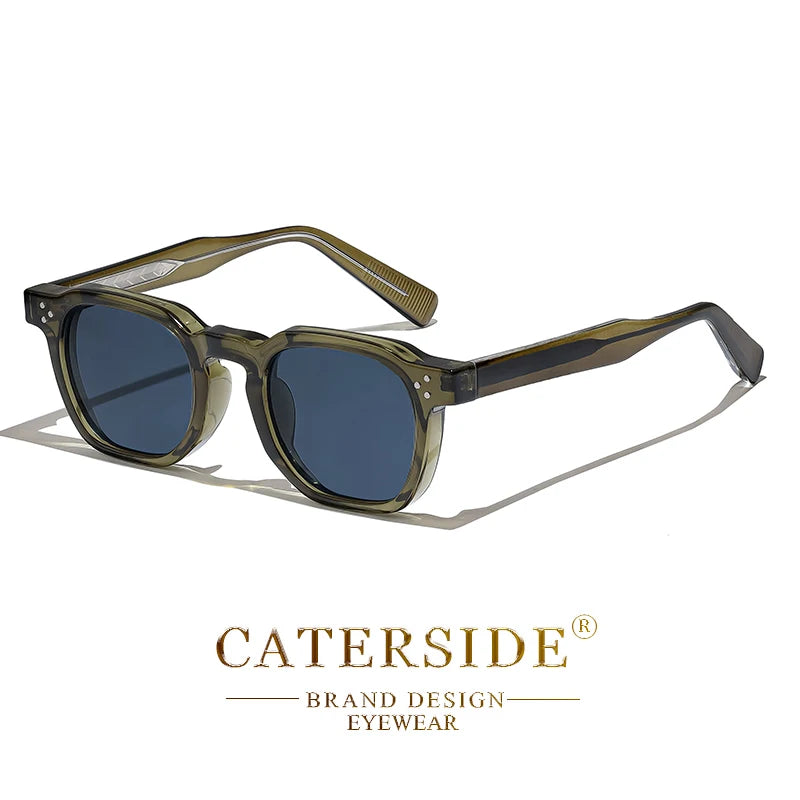 CATERSIDE New Square Punk Sunglasses Men Retro Personalized Design Sun Glasses Women Fashion Party Business Festival Gift UV400