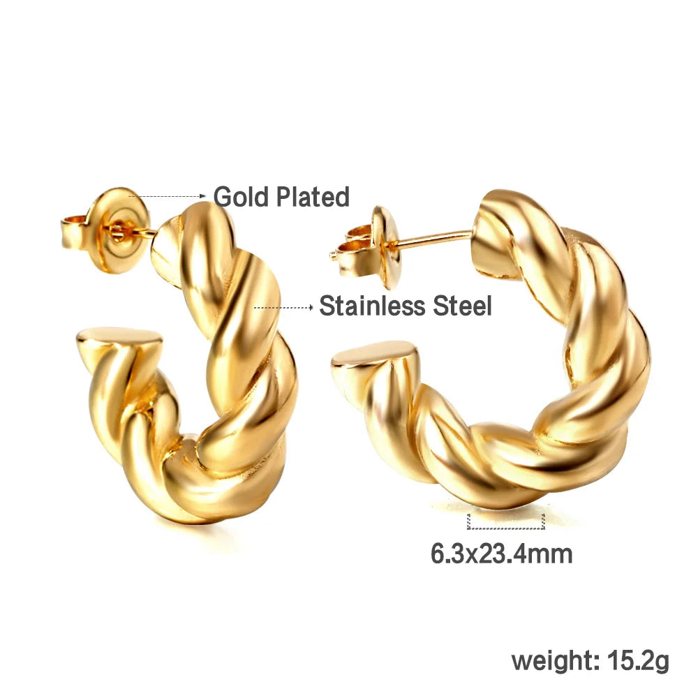 LUXUKISSKIDS Gold Color Luxury Hoop Earrings Aesthetic Hyperbole Big Round Statements Earrings Modern Fashion Korea Jewelry Gift