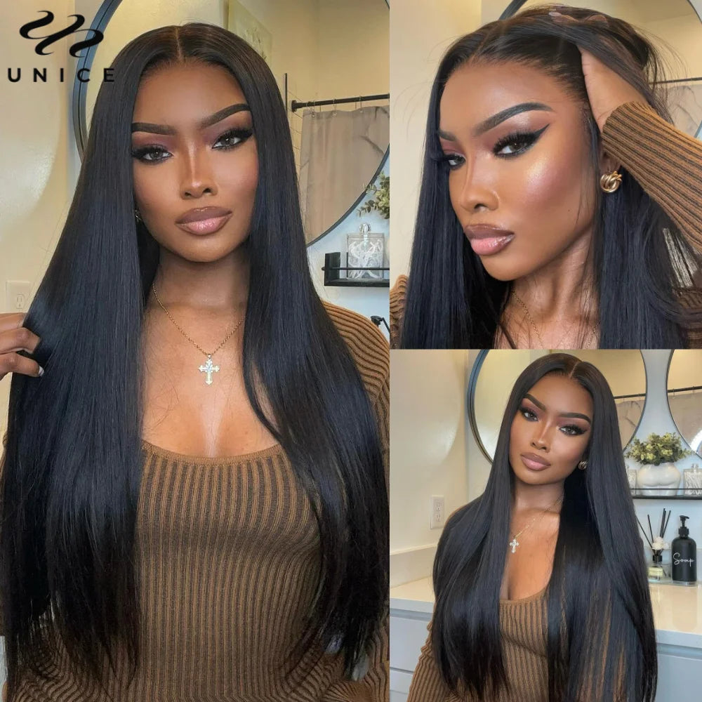 UNice Hair Straight Hair Wig 13x4 Lace Front Wig Pre Plucked Lace Frontal Human Hair Wigs for Women 150% 180% Density