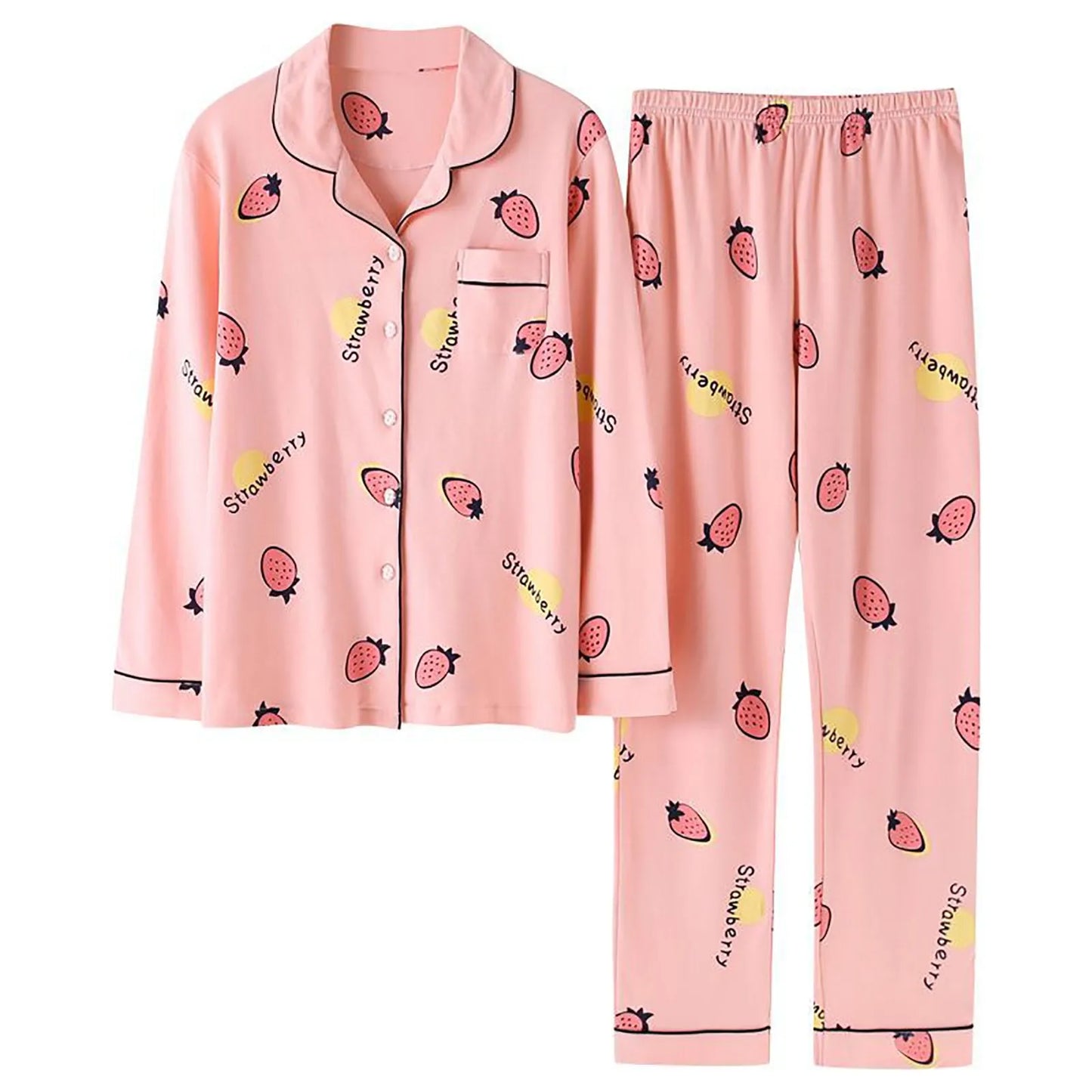 Cotton Pajamas Female Spring Autumn Large Size Long Sleeve Wearing Korean Version Cute Cotton Home Suit Pajamas For Women Set