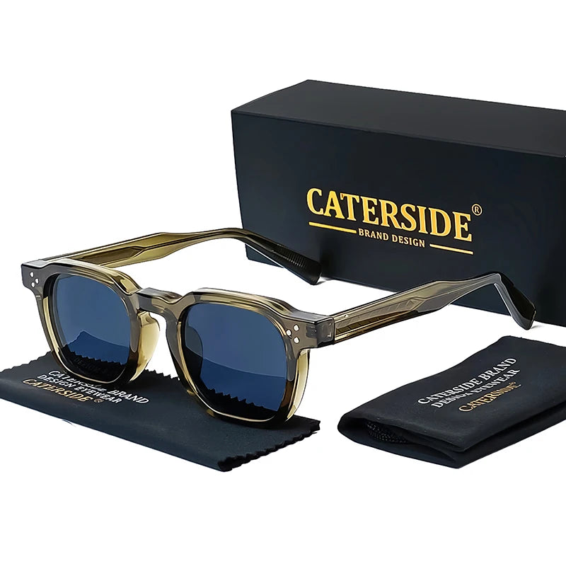 CATERSIDE New Square Punk Sunglasses Men Retro Personalized Design Sun Glasses Women Fashion Party Business Festival Gift UV400