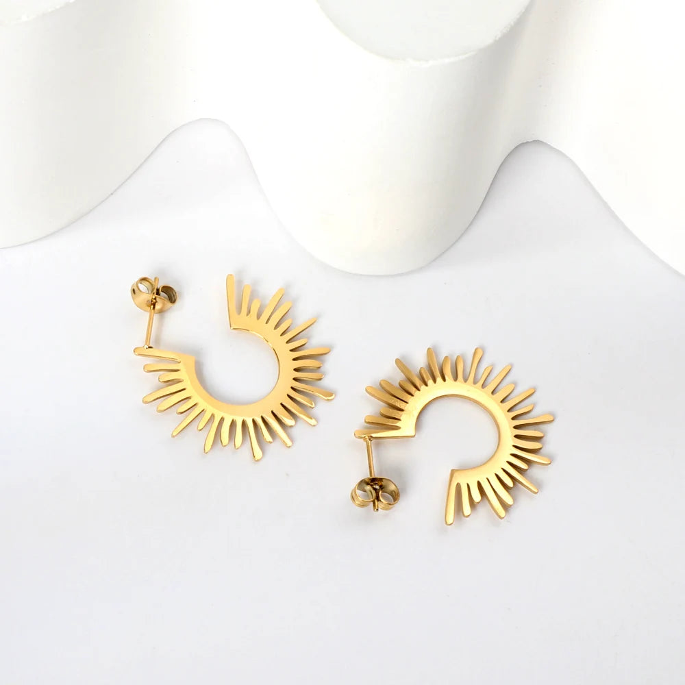 LUXUKISSKIDS Gold Color Luxury Hoop Earrings Aesthetic Hyperbole Big Round Statements Earrings Modern Fashion Korea Jewelry Gift