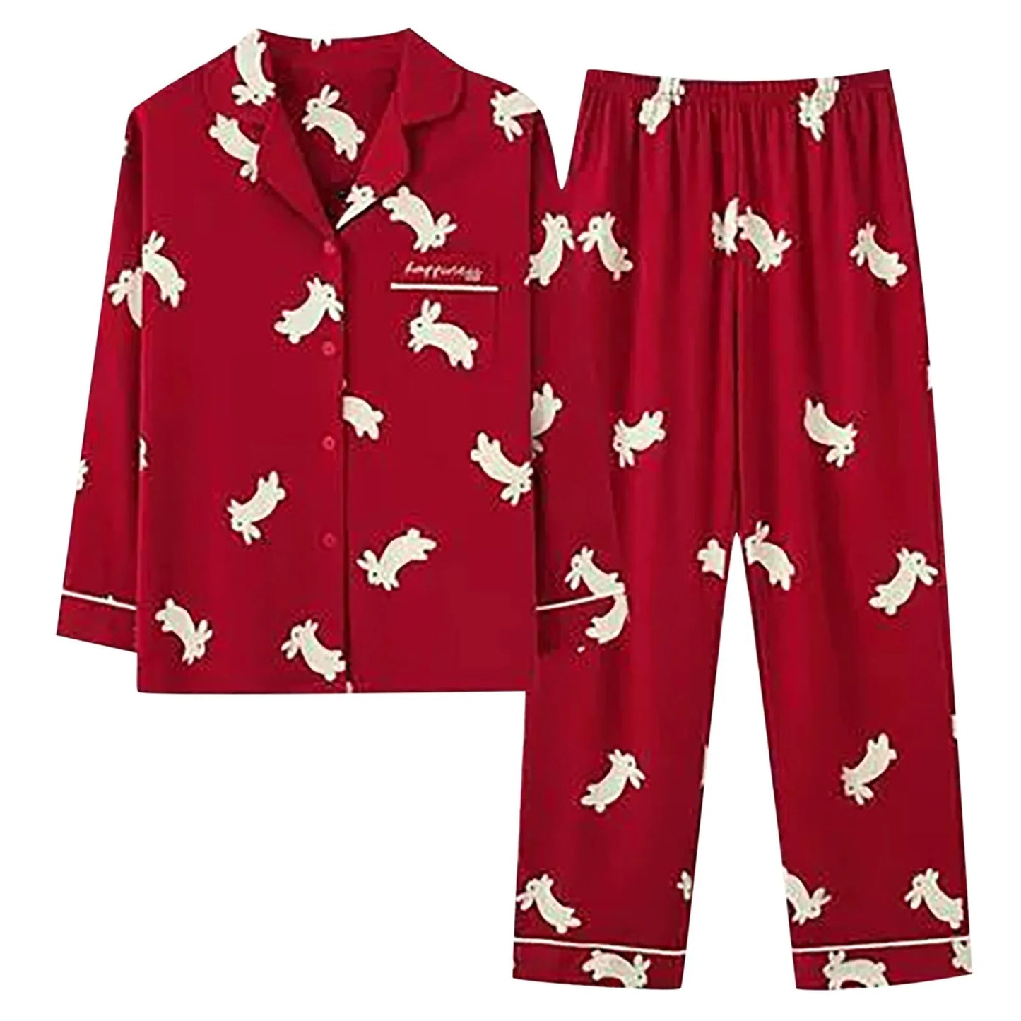 Cotton Pajamas Female Spring Autumn Large Size Long Sleeve Wearing Korean Version Cute Cotton Home Suit Pajamas For Women Set