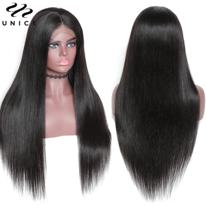 UNice Hair Straight Hair Wig 13x4 Lace Front Wig Pre Plucked Lace Frontal Human Hair Wigs for Women 150% 180% Density