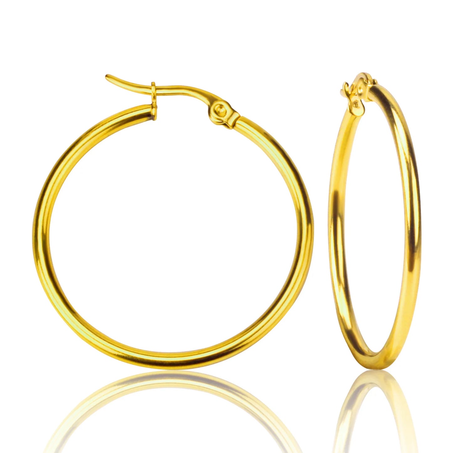 LUXUKISSKIDS Gold Color Luxury Hoop Earrings Aesthetic Hyperbole Big Round Statements Earrings Modern Fashion Korea Jewelry Gift