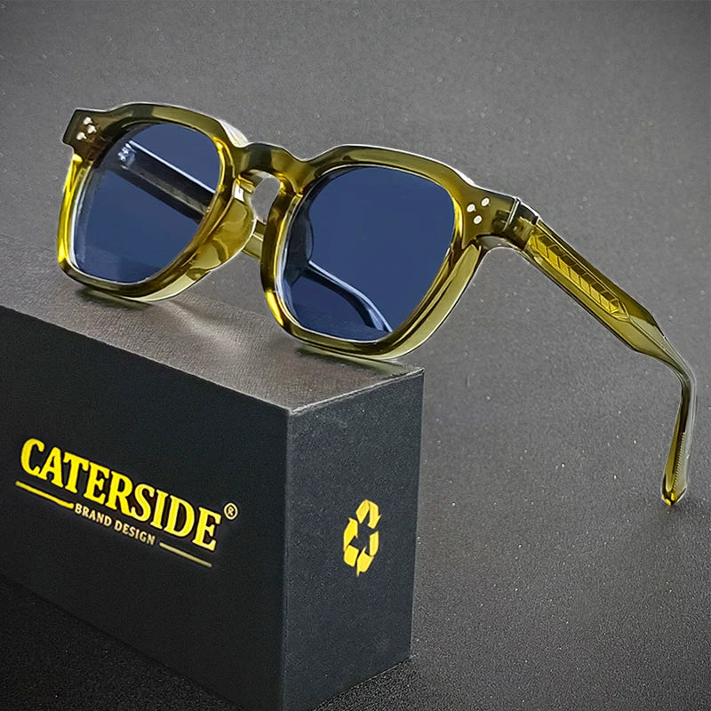 CATERSIDE New Square Punk Sunglasses Men Retro Personalized Design Sun Glasses Women Fashion Party Business Festival Gift UV400