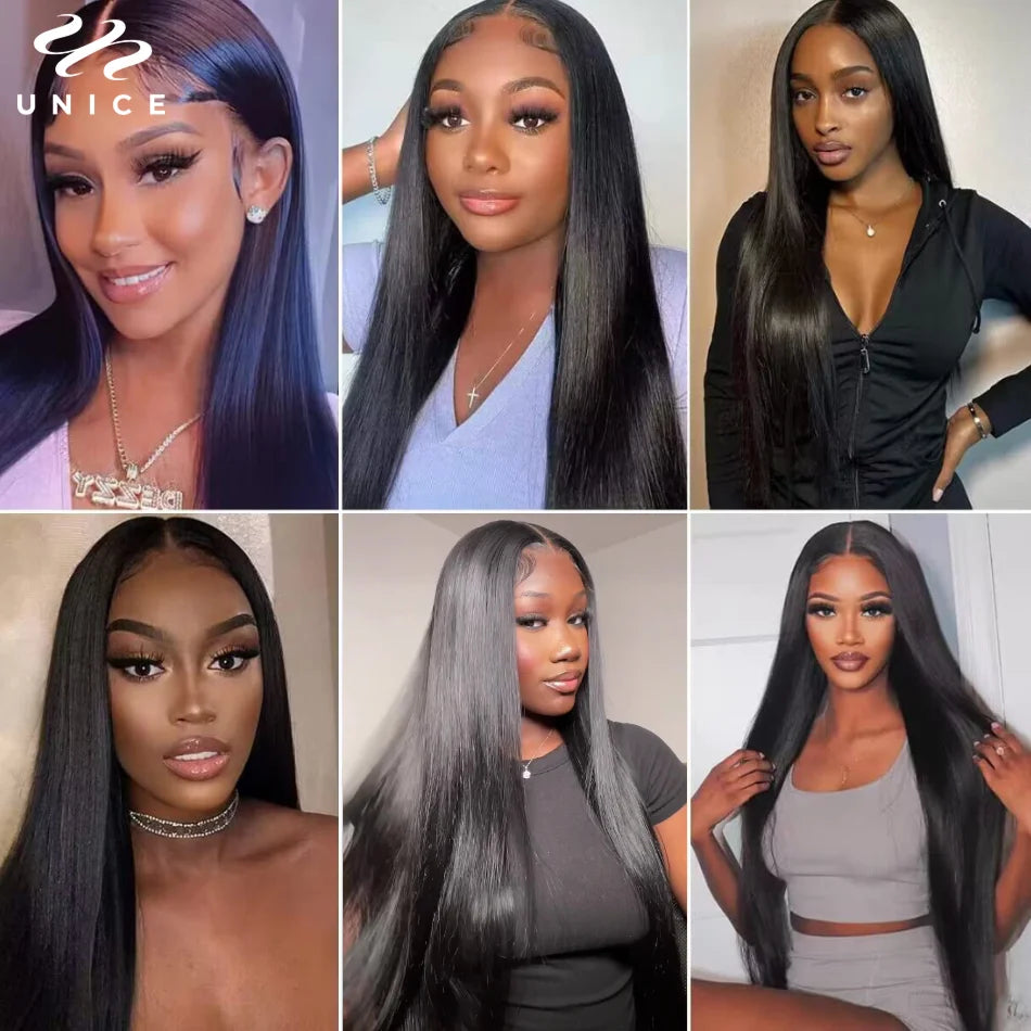 UNice Hair Straight Hair Wig 13x4 Lace Front Wig Pre Plucked Lace Frontal Human Hair Wigs for Women 150% 180% Density