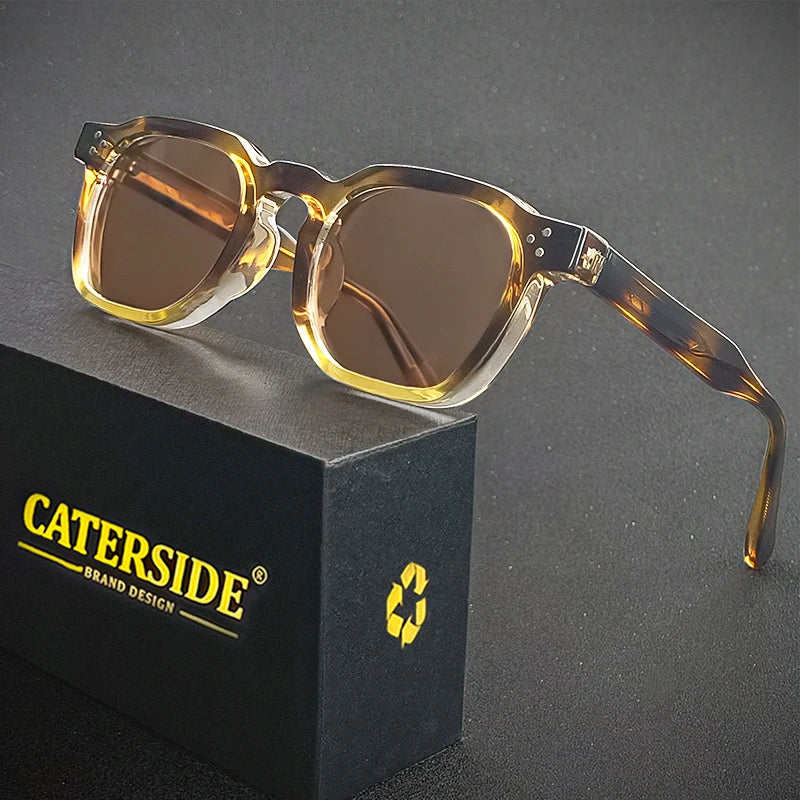 CATERSIDE New Square Punk Sunglasses Men Retro Personalized Design Sun Glasses Women Fashion Party Business Festival Gift UV400