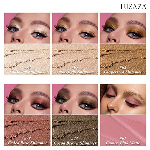 LUXAZA 6PCS Shimmer Neutral Brown Eyeshadow Stick Makeup Set