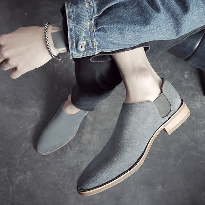 Korean Style Pointed Casual Shoes British Style Retro Suede