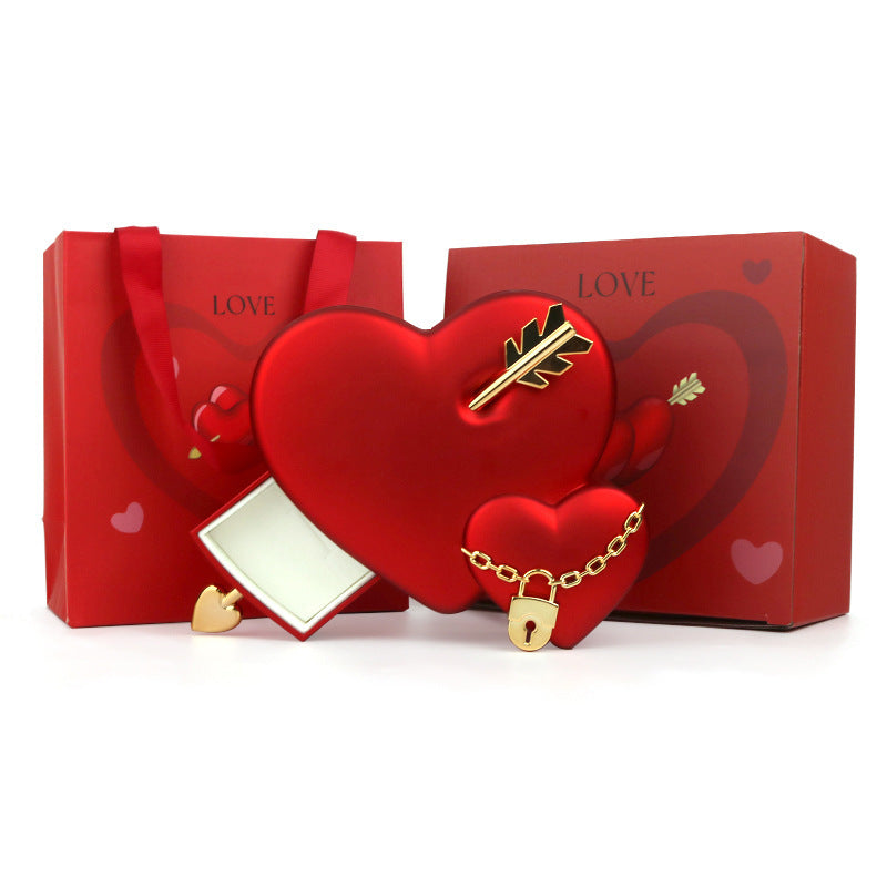 Plastic Double Love Heart-shaped Jewelry Box