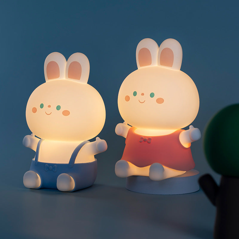 Rabbit Silicone Lamp USB Charging Dimming Timing Colorful Light Children's Birthday Gifts Led Small Night Lamp