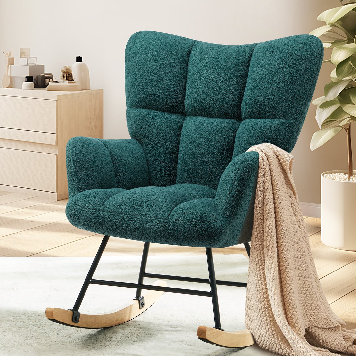 Teddy Fabric Gliding Rocking Chair