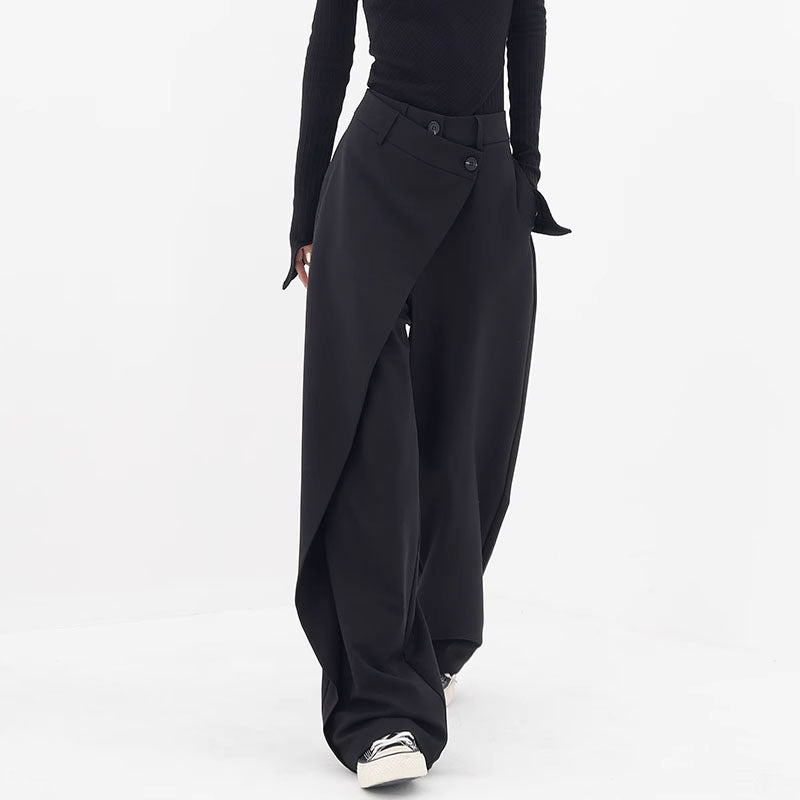 Irregular Wide-leg Pants Ins Fashion Loose Trousers Women's Clothing