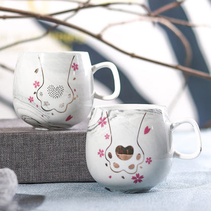 Ins Marble Pattern Couple Ceramic Cup